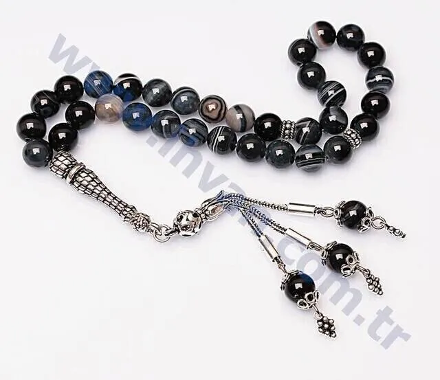 IQRAH Agate Stone Rosary (925 carat Silver 8mm)