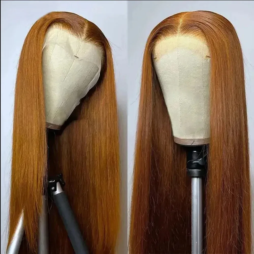 ライトブラウンウィッグ 13x4 HD レースウィッグ ロングストレートウィッグ グルーレスウィッグ 合成レースフロントウィッグ ファッション女性用 レッド/ブラック/パープル