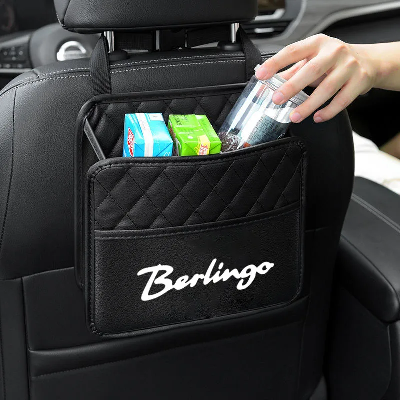 Car Multifunctional Seat Storage Bag Leather Storage Bag Garbage Bag For Citroen Berlingo Auto Accessories Automobile protection