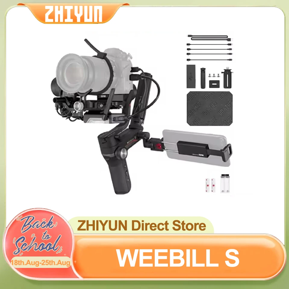 

ZHIYUN WEEBILL S 3-Axis Handheld Camera Gimbal Stabilizer for Film Shooting Live Streaming Interview Recording for DSLR