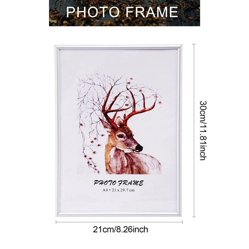 2 Picture Frames, A4 Silver Picture Frames, With Unbreakable S, Picture Frames For Family Photos, 21X30 CM