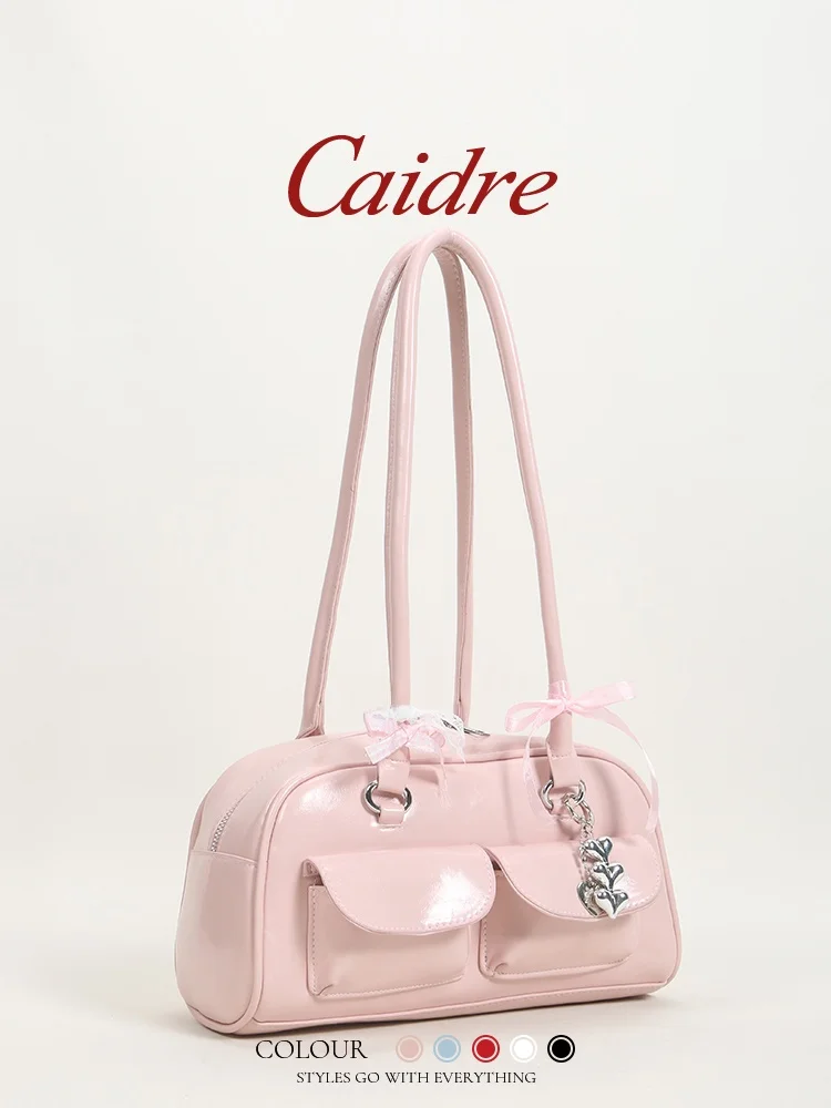 

Caidre Boston Pillow Bag Bowling Pin Dizzy Needle Small oulder Bag Soft Handle Leisure Youth Zipper Closure Pure Color