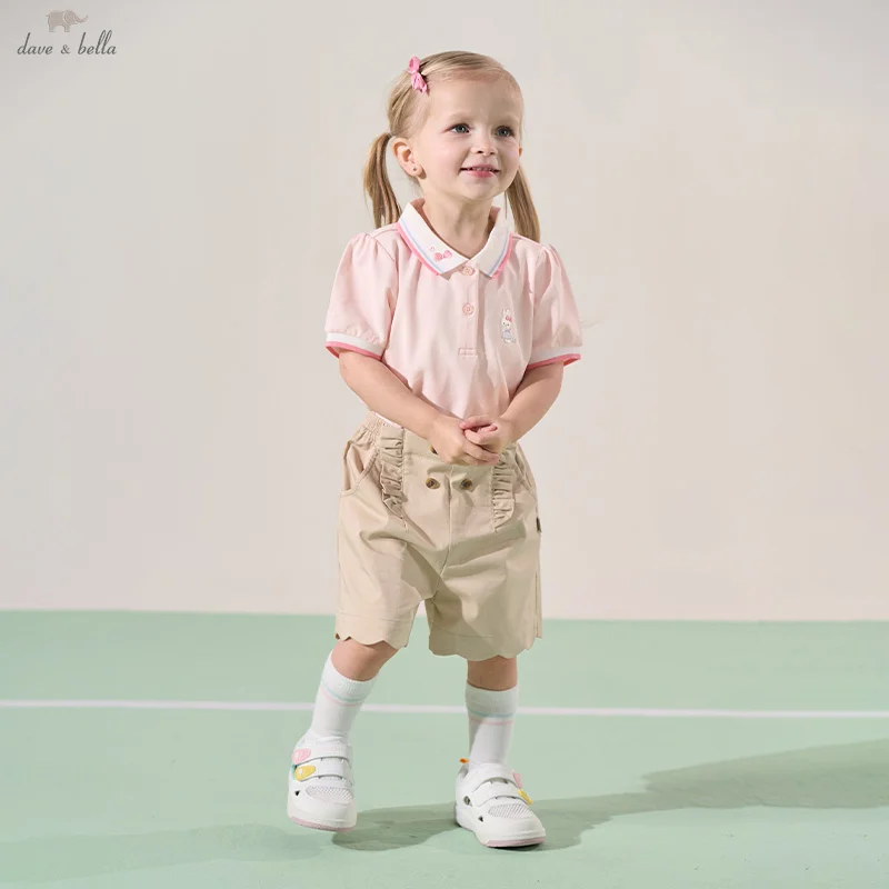 Dave Bella Children's Shorts Girls' Baby College Style Uniform Pants Fashion Casual Summer Clothes Outdoor Sport DB2252115