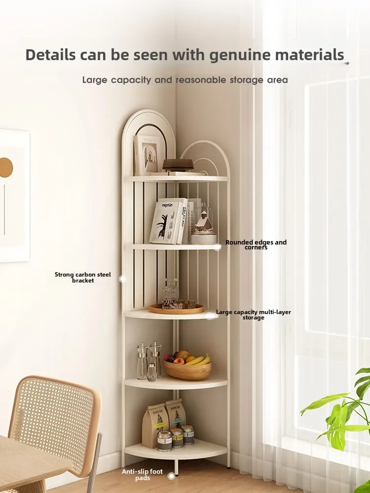 Triangular shelf corner floor-to-ceiling household corner bookshelf wall floor-to-ceiling locker storage rack