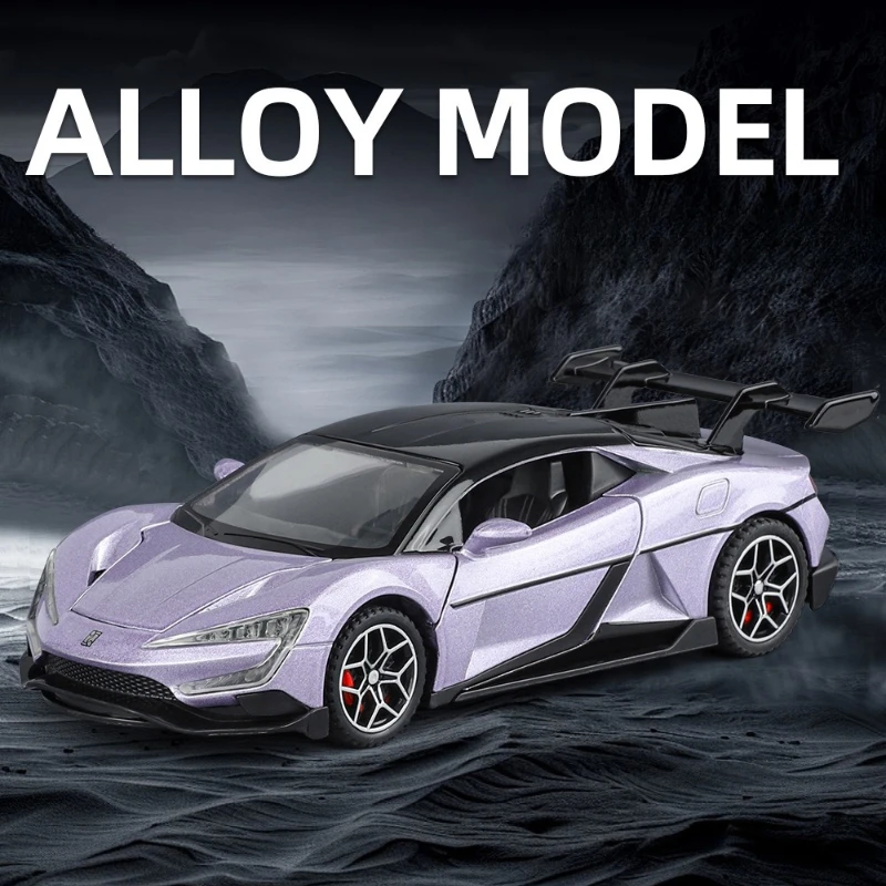 محاكاة 1:32 BYD انظر إلى U9 Supercar سبيكة نموذج معدني دييكاست مصغرة Voiture الصوت ضوء الصبي لعبة سيارة هدية عيد ميلاد