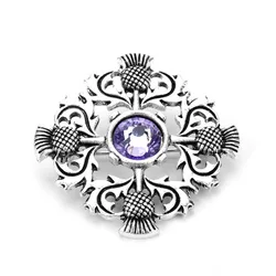 Viking Outlander Brooch Scotland National Flower Thistle Scottish Irish Lapel Pin Hollow Button Unisex Clothes Gifts