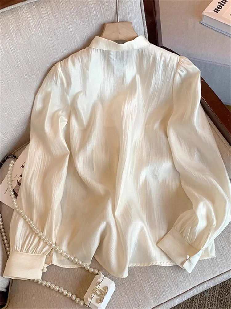 

Ele Embroidered irt Lightweight Versatile Men's Spring Autumn Design Casual Loose Fit Long Sve Button up