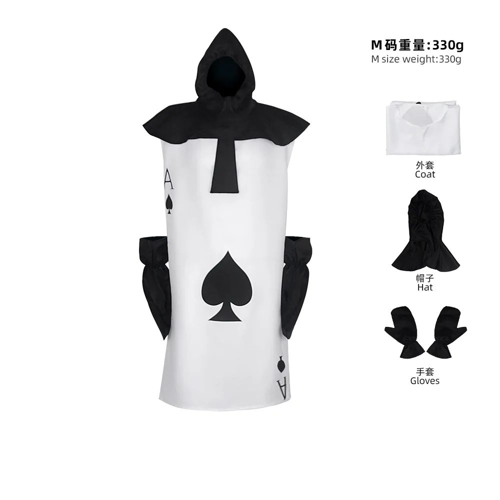 Alice Story Card Soldier Cosplay Costume Playing Card Outfit for Adults Red and Black Halloween Party