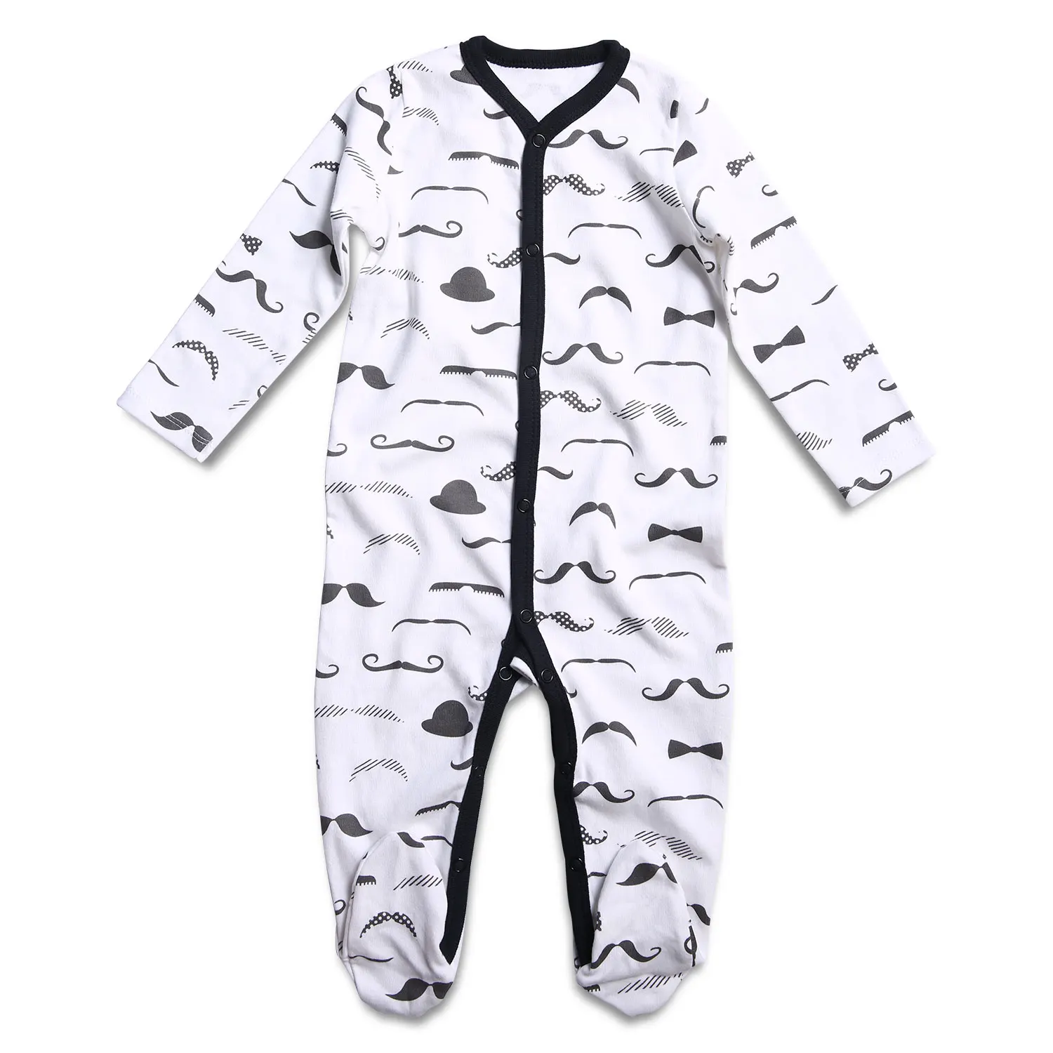 New Design Baby Footie Pajamas Cotton Baby Clothes Jumpsuit Long Sleeve Printed Baby Knitted Romper