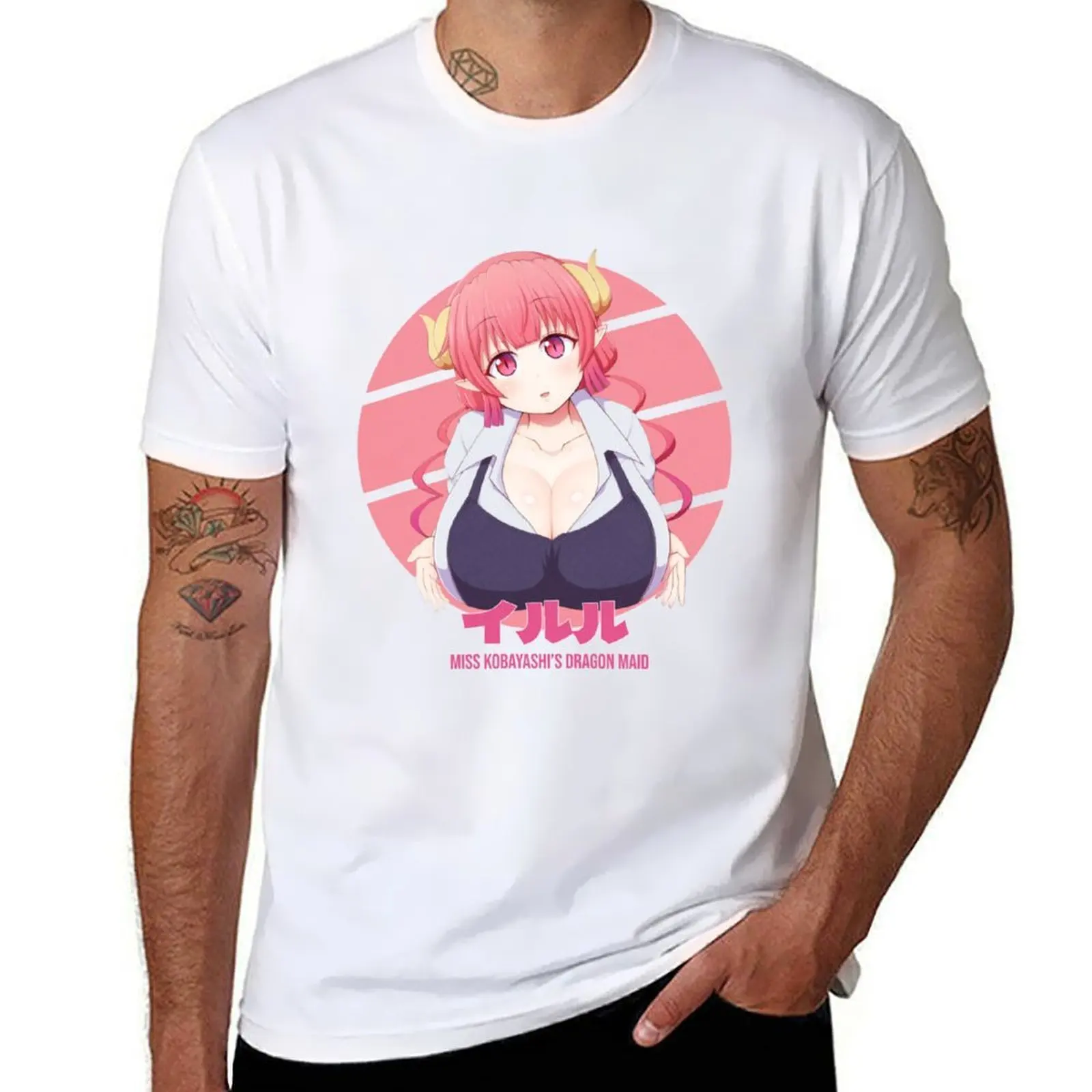 

Ilulu Miss Kobayashi's Dragon Maid Circle Design T-Shirt cotton tshirt 100% men t shirt cotton 100% T-Shirt