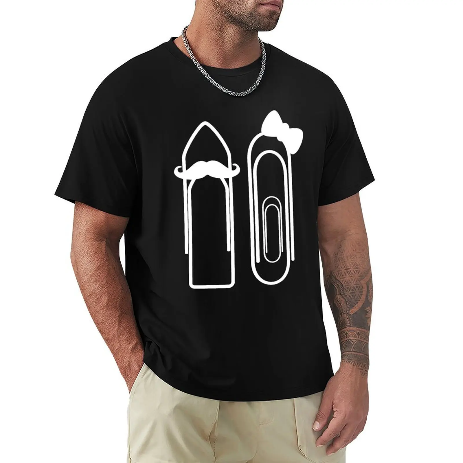 Expectant Parents / Pregnant Paperclip T-Shirt Big and Tall Casual T-Shirt