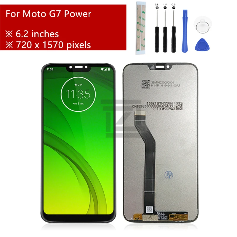 สำหรับ Motorola Moto G7หน้าจอสัมผัสทัชสกรีนประกอบดิจิไทเซอร์สำหรับ Moto G7อะไหล่ซ่อมจอ LCD 6.2"