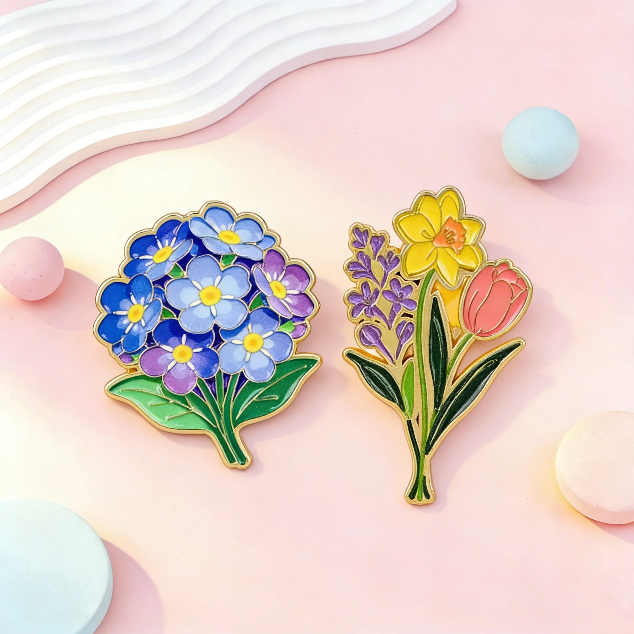Rose Lily Peony Enamel Pins Cute Flowers Brooches Badges for Backpacks Jackets Hats Retro Collection Gifts Cosplay Accessories
