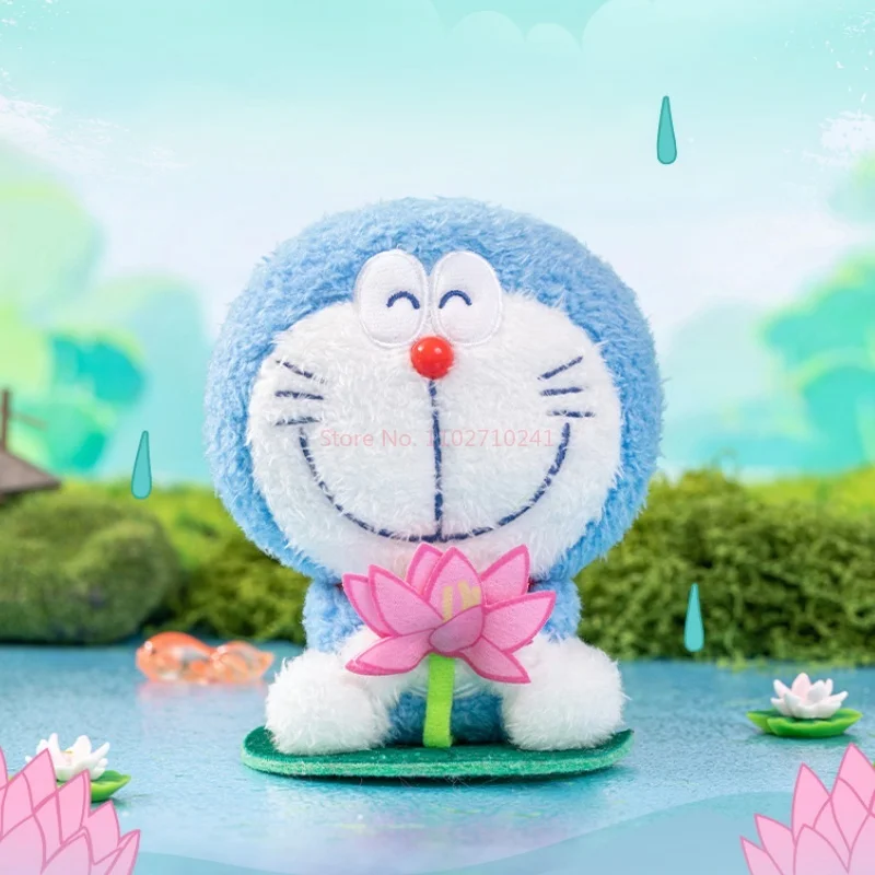 Anime doraemon flor linguagem bênção série caixa cega kawaii caixa misteriosa figura dos desenhos animados coleção modelo boneca brinquedos presente