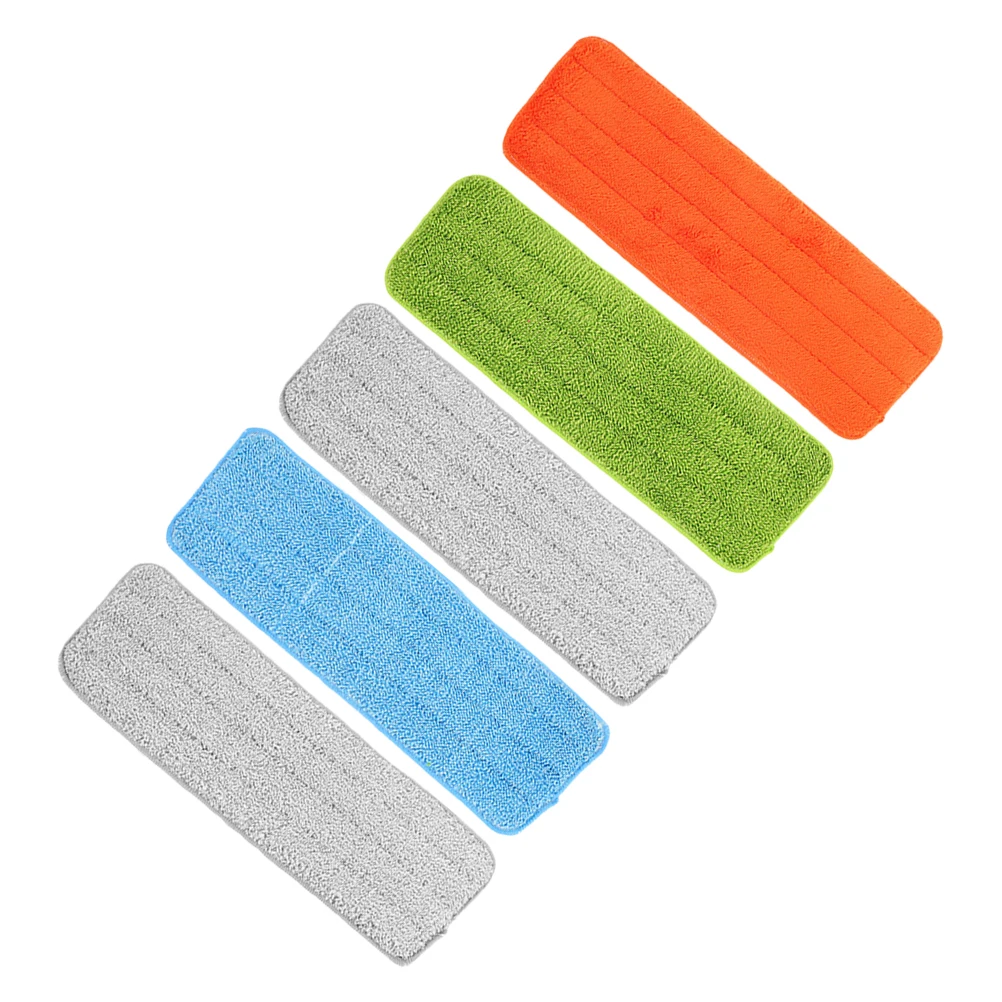 

5 Pcs Mop Cloth Wet Refill Cotton Floor Cleaning Pad Scrubber Household Replacement Pads Fiber Thicken