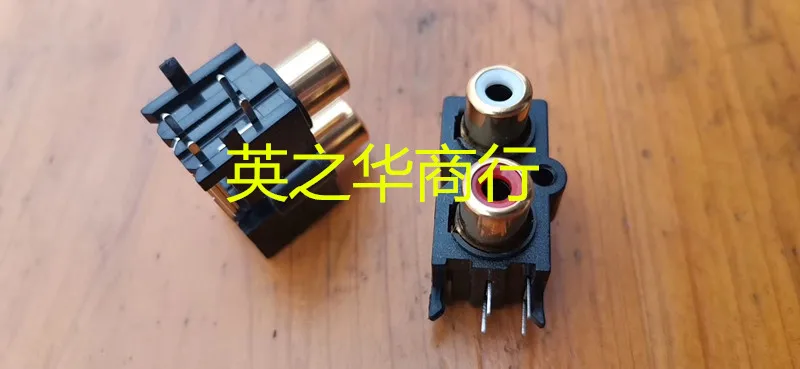 

30pcs orginal new 2 hole RCA lotus co-core socket AV co-core socket white red hole