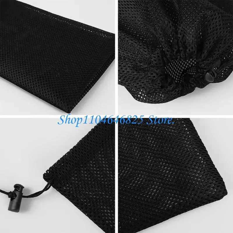 Pond Pump Filter Bag 2 Pack, 23.6 x 23.6 Inch Black Drawstring Net Cover for Yard Debris, Water Feature Accessory for