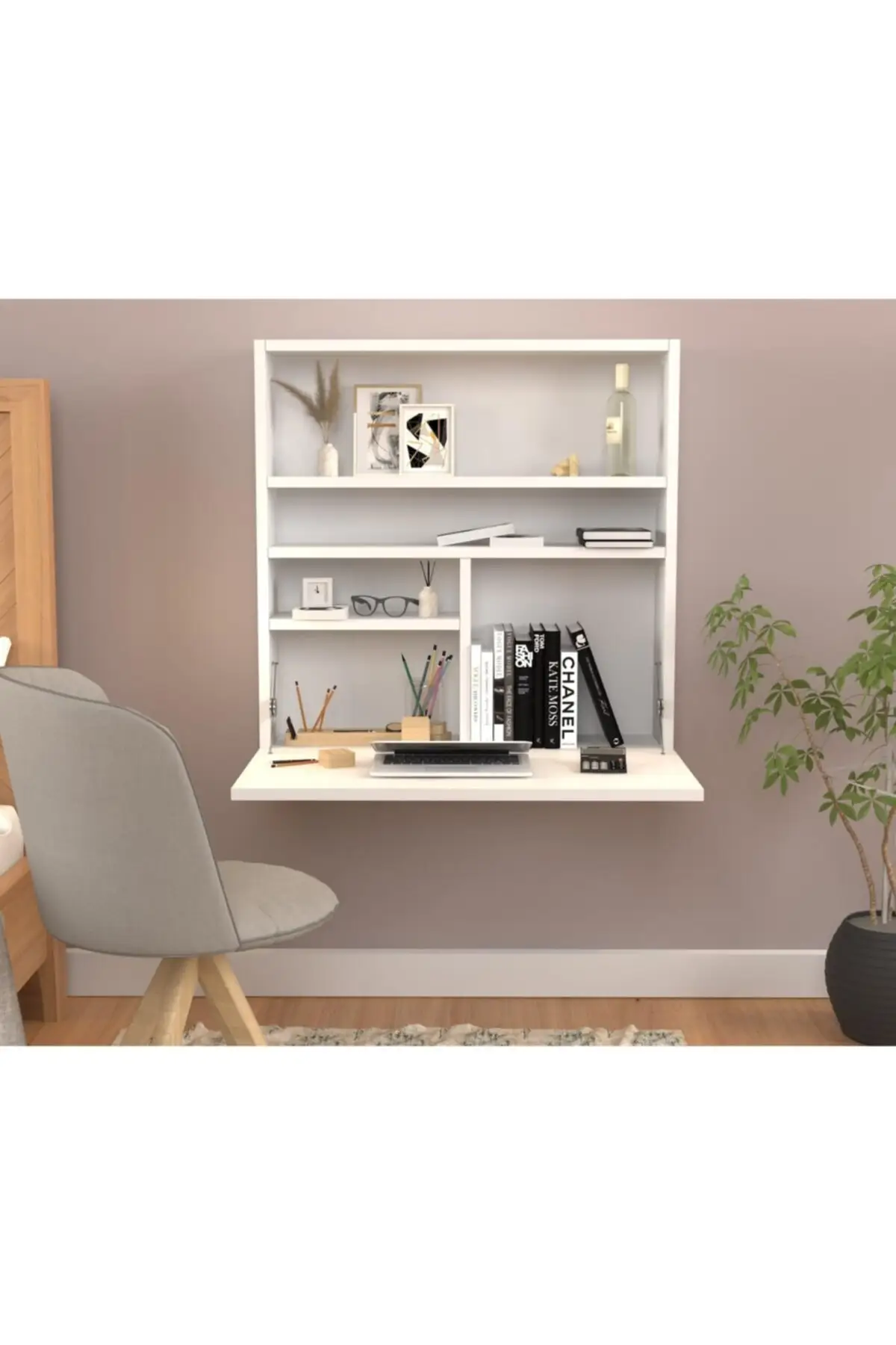 Folding The Library Wall Desk white