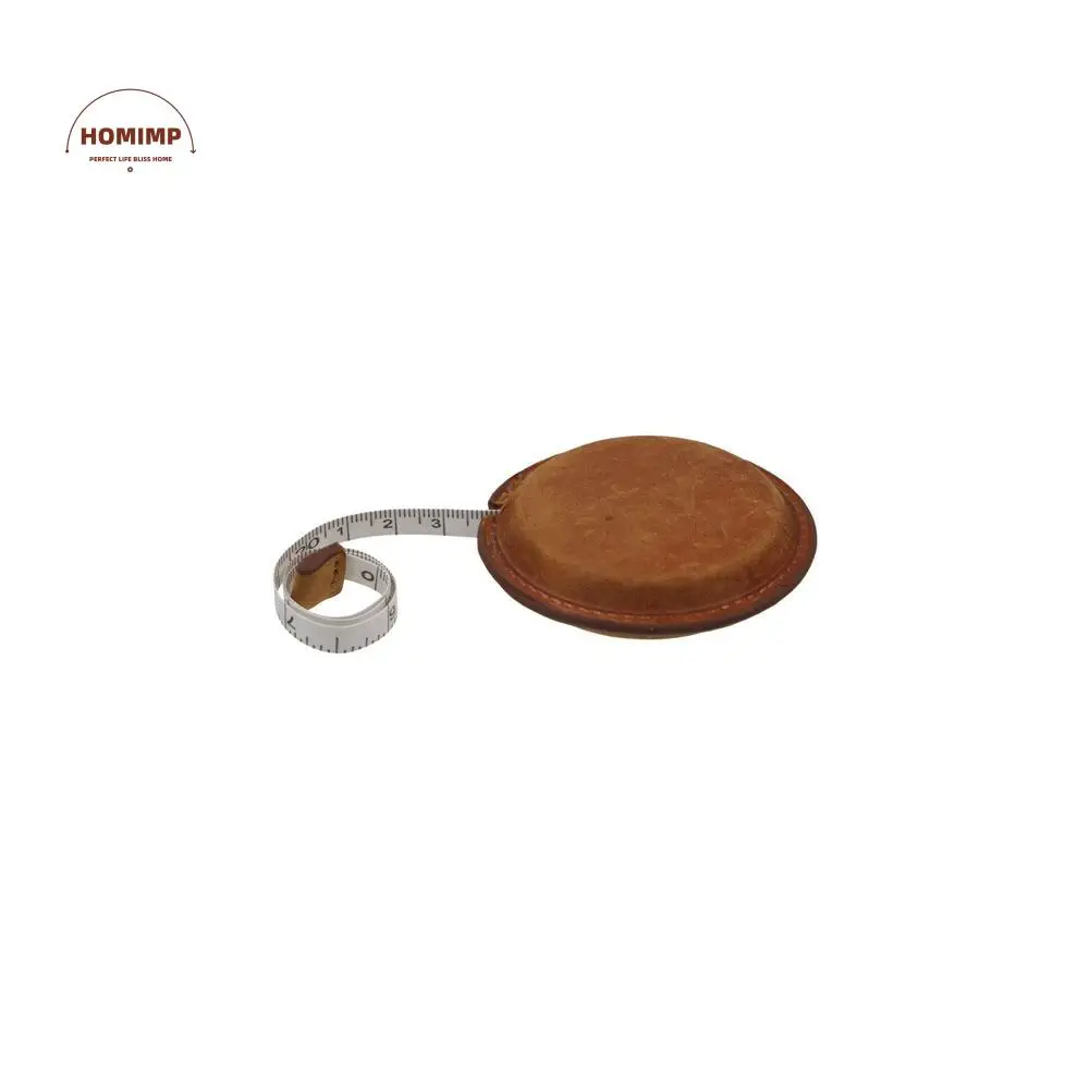 

Mini Genuine Leather Roll Tape Measure Handmade Portable Sewing Tools Vintage Retractable Pull Ruler Women