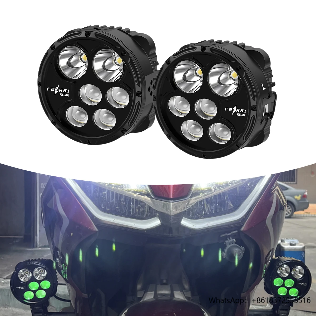 

300WLED Forward Auxiliary Fog Light Safety Driving Kit for & for Honda Motorcycles Easy Installation Aluminum Alloy Material