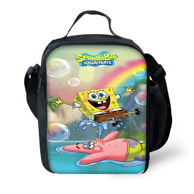 Child Insulated Anime SpongeBobs Large Capacity Bag for Boy and Girl Student Outdoor Picnic Resuable Thermal Cooler Lunch Box