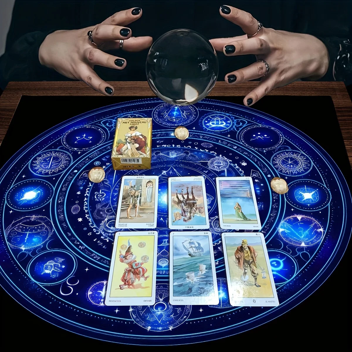 VIKAMA Mystic Tarot Table Mat Themed Party Decor Altar Cloth Astrology Tablecloth Table Top Decor Home Decor view 4