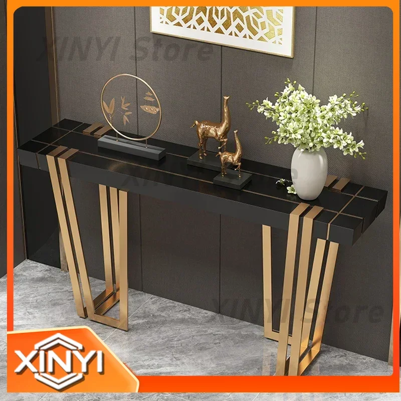 Console Table for ZQ Italian Light Luxury Stainless Steel Home Hotel Corridor Aisle