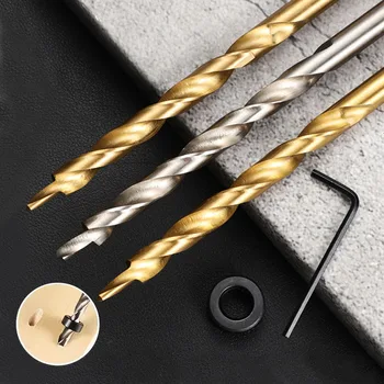 Broca de agujero inclinado HSS, broca de paso helicoidal hexagonal, guía de plantilla de taladro de agujero de bolsillo Kreg de 9/9,5mm con Collar de tope para carpintería