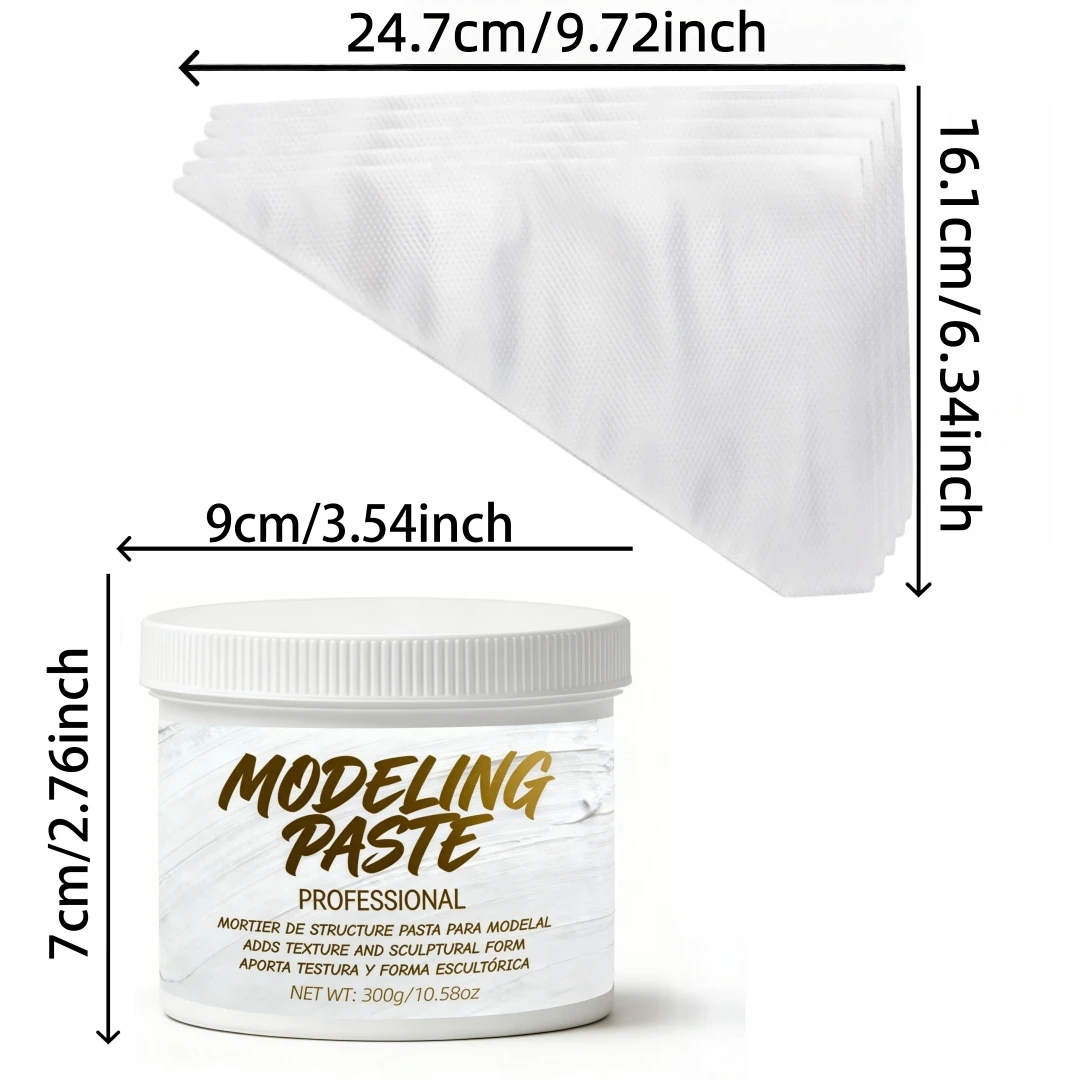 White Modeling Paste Quick Dry Art Medium, Handmade Crafting Material For Dimensional Painting And Fluid Art