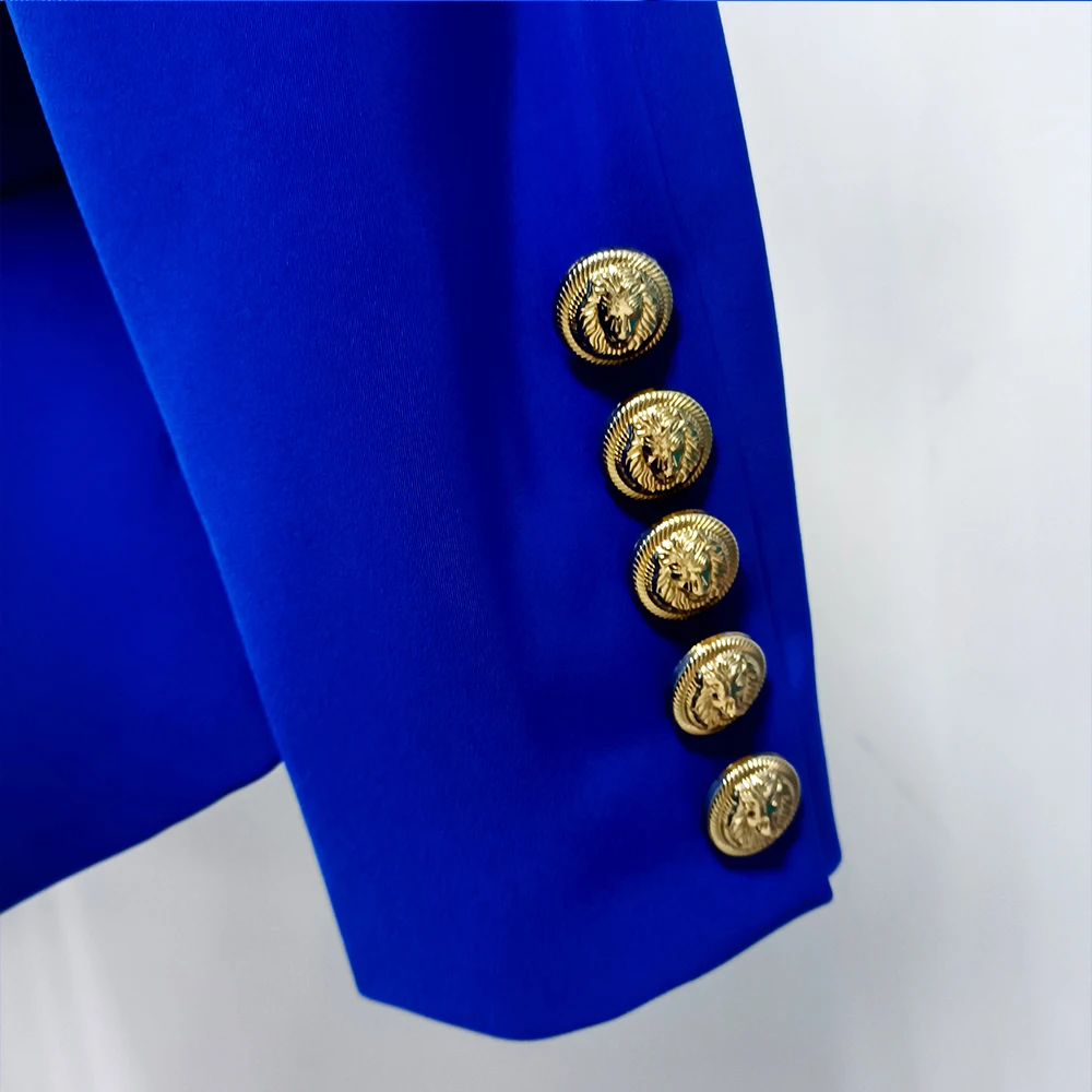 Giacca da carriera classica da donna di alta qualità giacca Slim aderente doppiopetto con risvolto Royal Blue S-5XL