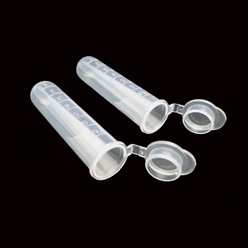 2ml, 5ml, 7ml,10ml,15ml 100/200/300/500Pcs Micro Laboratory Sample container Test Tubing Vial plastic centrifuge tube with cap