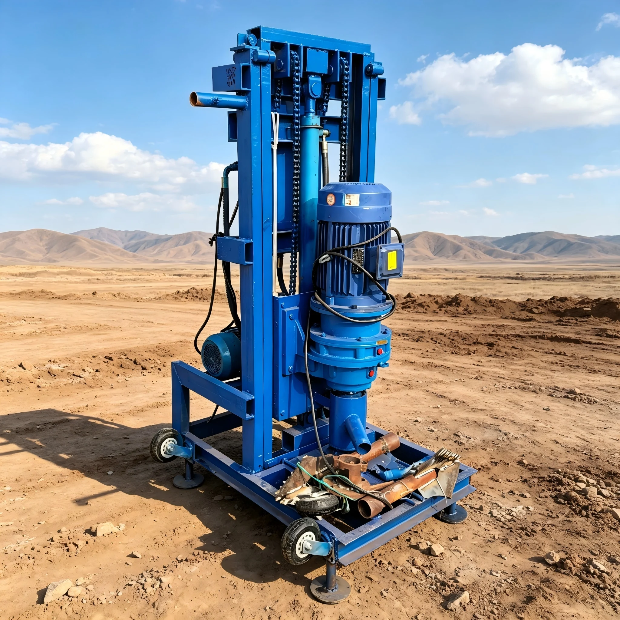 Customized Water Well Drilling Equipment 100m Hydraulic System Durable Structure Mobile Type