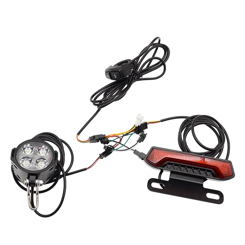 

ABVE-E-Bike Front Brake Rear Light Taillight Set With Switch 24V 36V 48V Ebike Headlight For Electric Bike Scooter