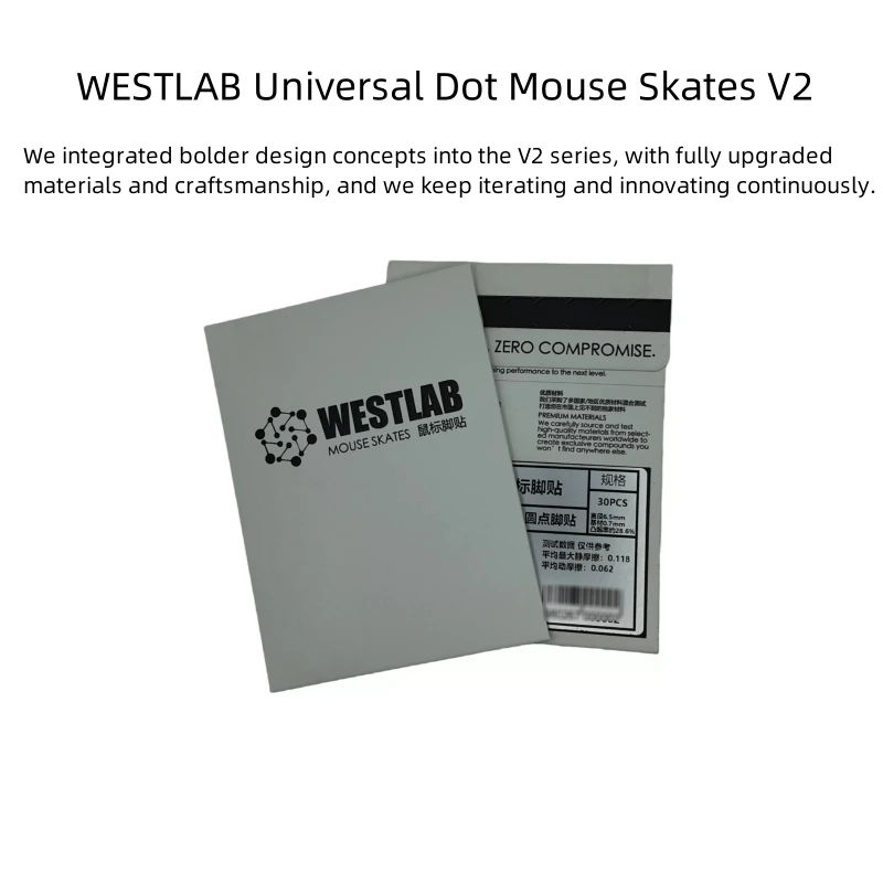 30pcs/pack Westlab Universal Dots Mouse Skates V2 Series Noise-Reduction Control Speed DIY PTFE Mice Glides Feet 5mm 6mm 6.5mm
