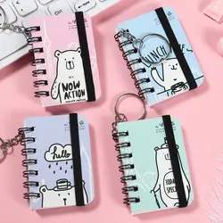 Journal Planner Notebook Keychain Random Pattern Small Book Mini Notebook Pocket Hanging Keychain with Notepad School Supply