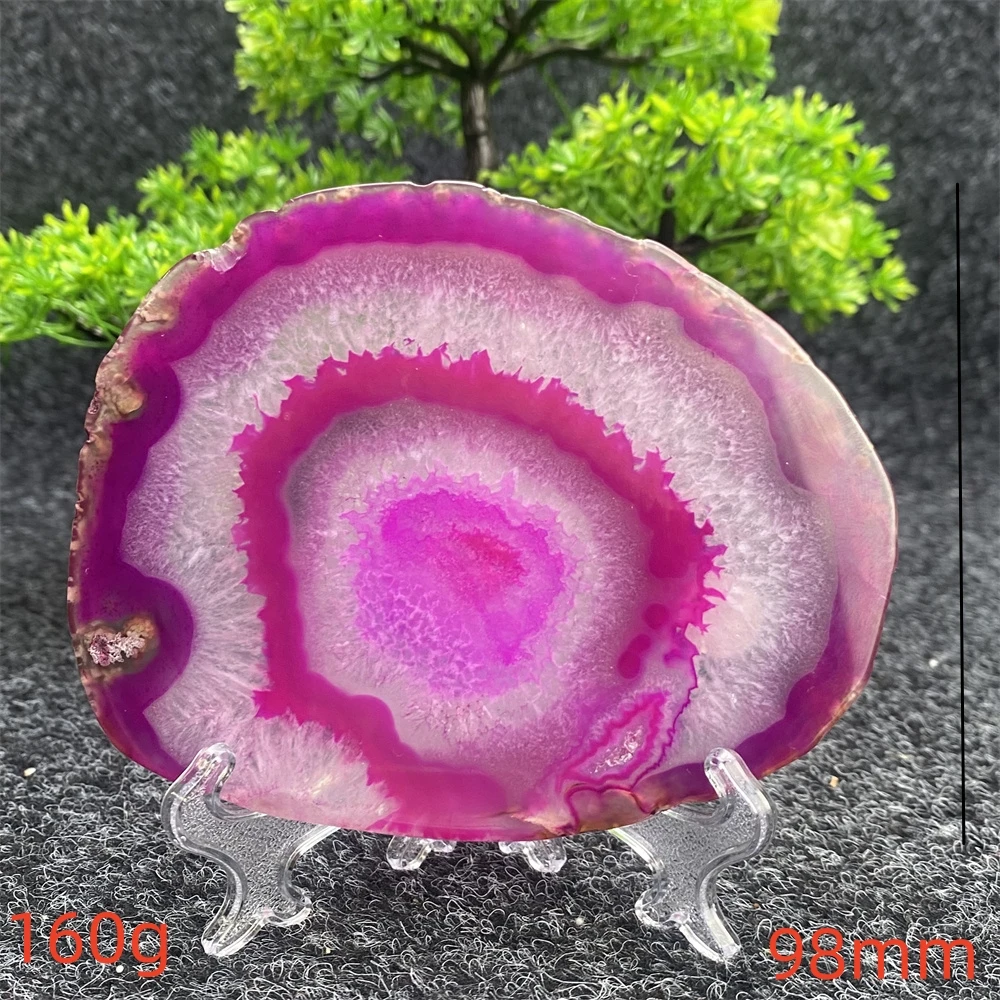 

Flower Agate Coaster Stone Plate Natural Quartz Crystal Hole Slice Color Crafts Wicca Teaching Home Decoration Feng Shui + Brack