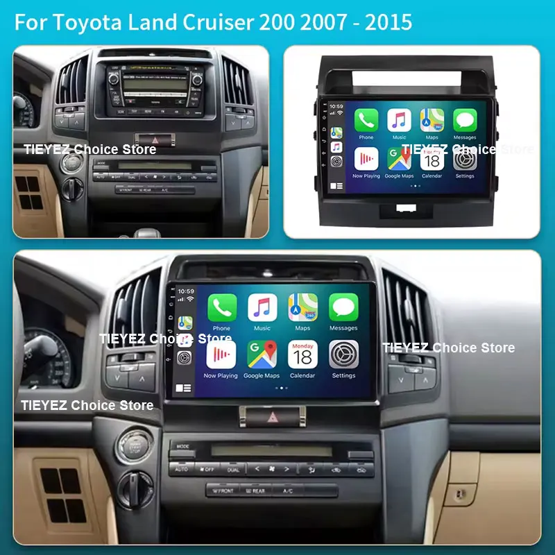 Android 16 For Toyota Land Cruiser 200 2007 - 2015 Car Autoradio Multimedia Video Stereo Monitor 4G GPS Navi Radio BT
