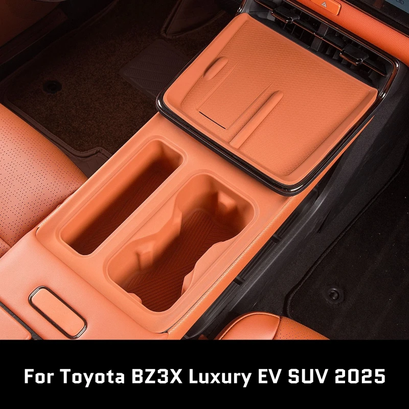 

Center Console Anti-Slip Mat Set For Toyota BZ3X Luxury EV SUV 2025 Wireless Charger Silicone Pad Cup Holder Protector
