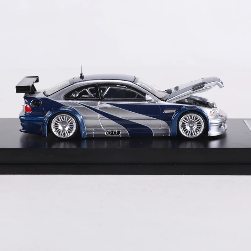 MJ MODEL 1:64 M3 E46 GTR سبيكة نموذج سيارة يمكن فتح غطاء محرك السيارة