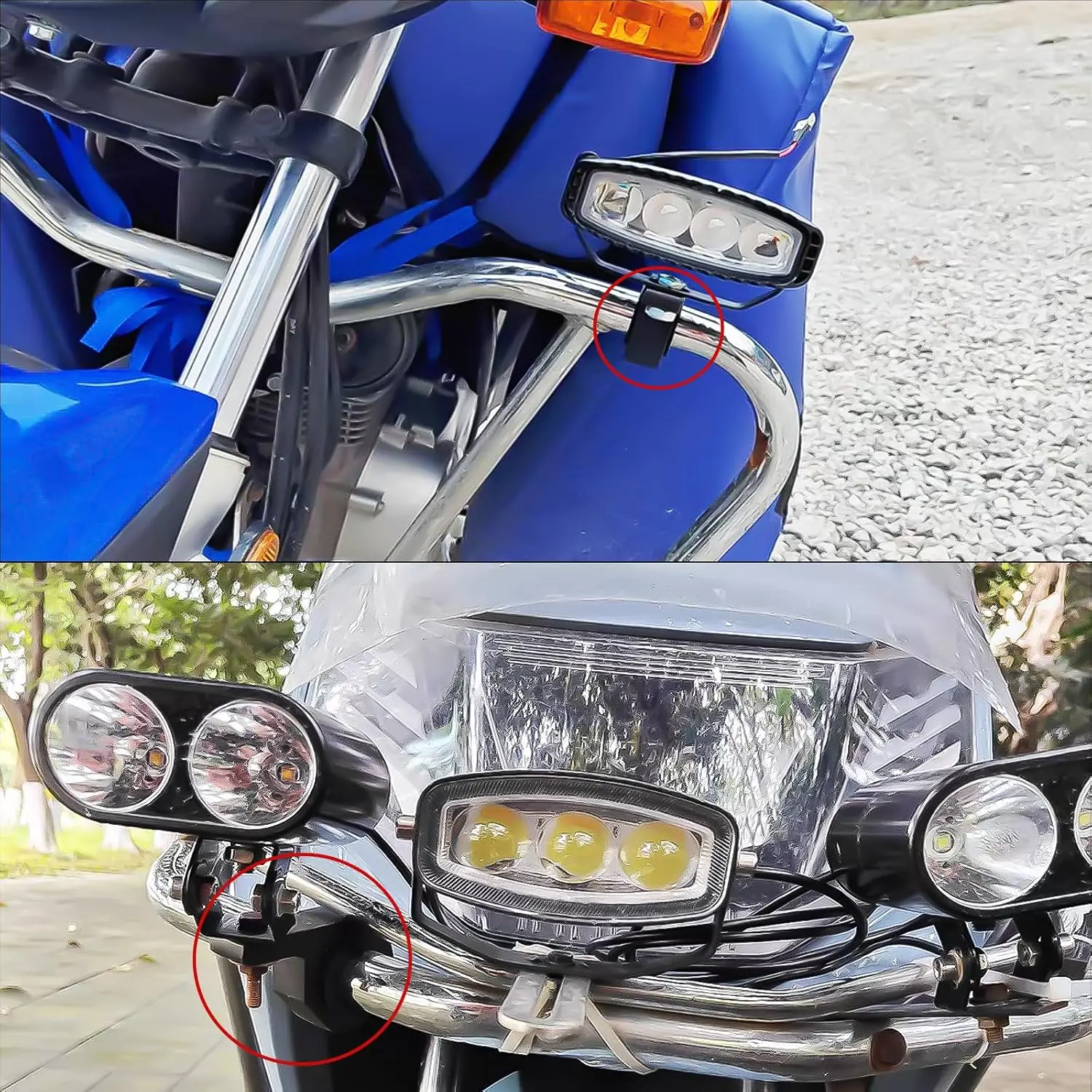 Aluminum Alloy Motorcycle LED Headlight Spotlight Clamps Bracket Tube Mount Motorcycle Fog Light Auxiliary Lamp Holder image 6