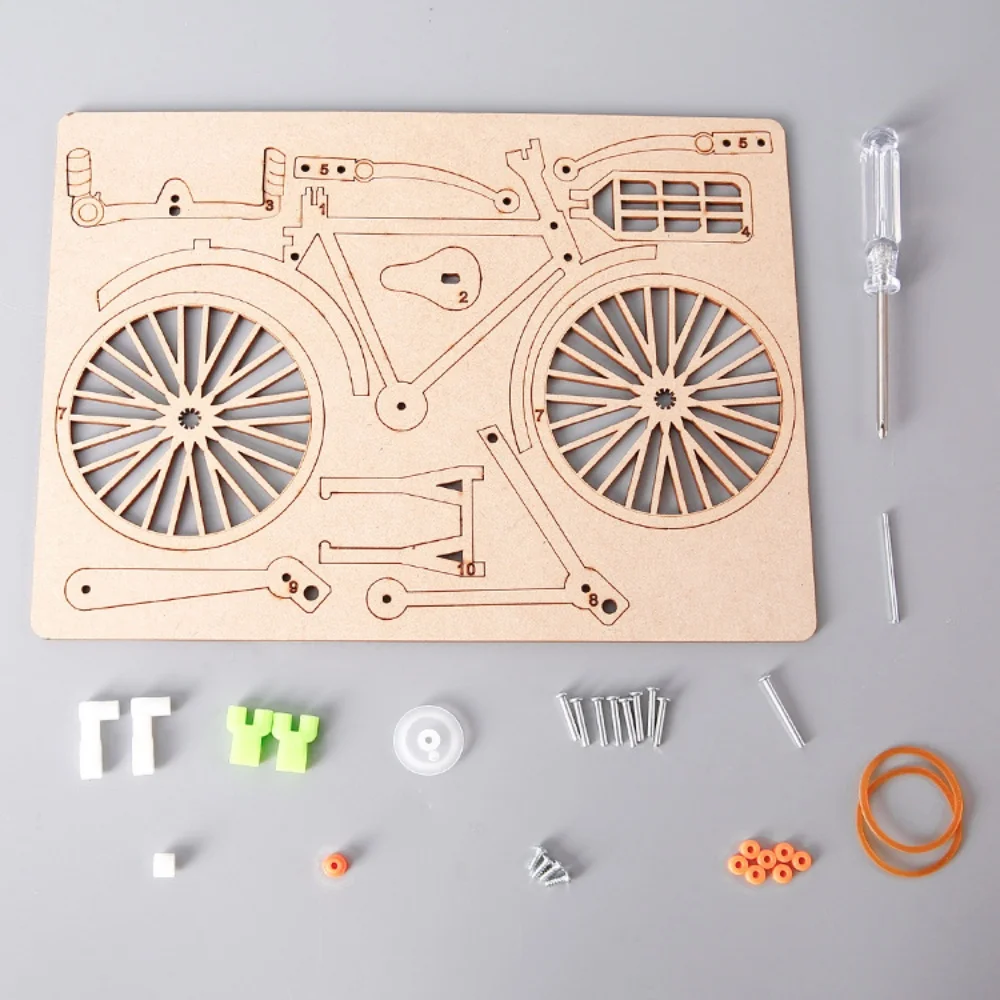 Small Bicycle Model Kits Technology Small Invention Educational Toy Multifunction DIY Assembly Educational For Children Gift
