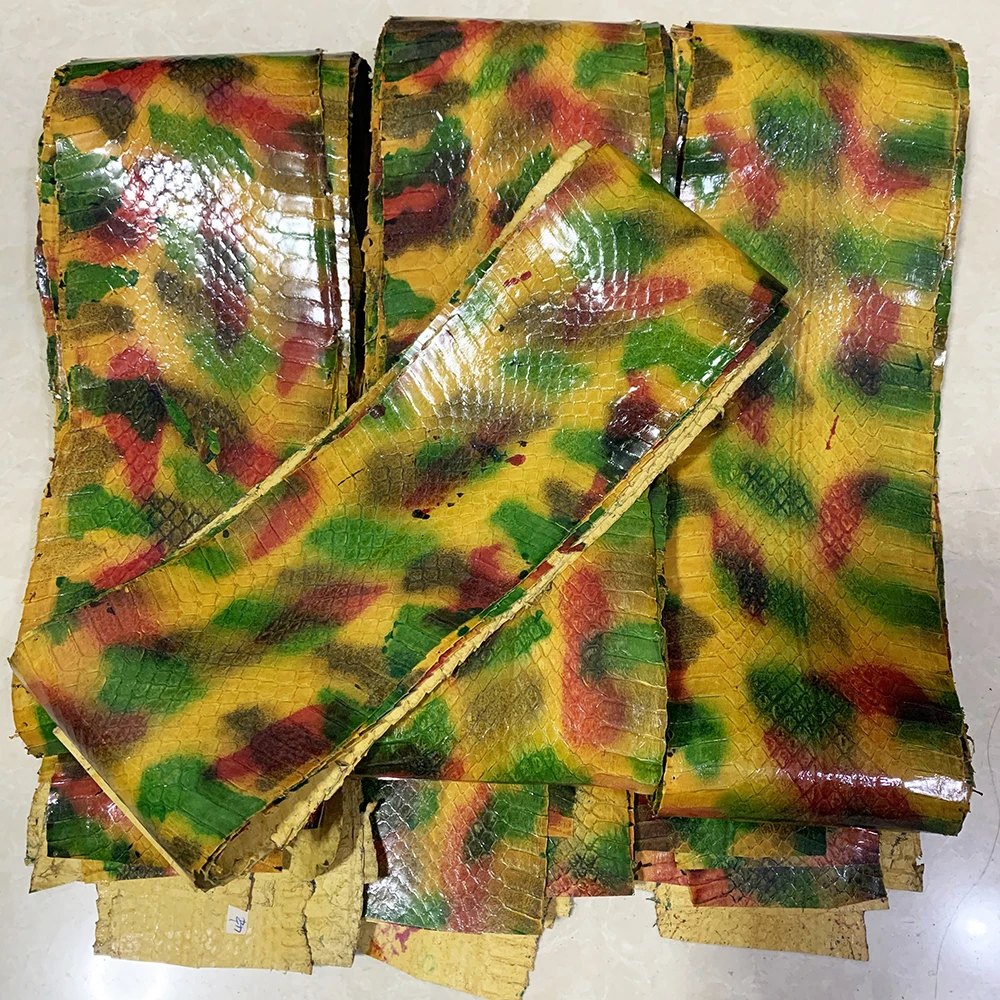 Leather Snake Skin for Phone Case, Leather Bag Belt, DIY Handmade Watch Strap Making Materials, Multiple Colors