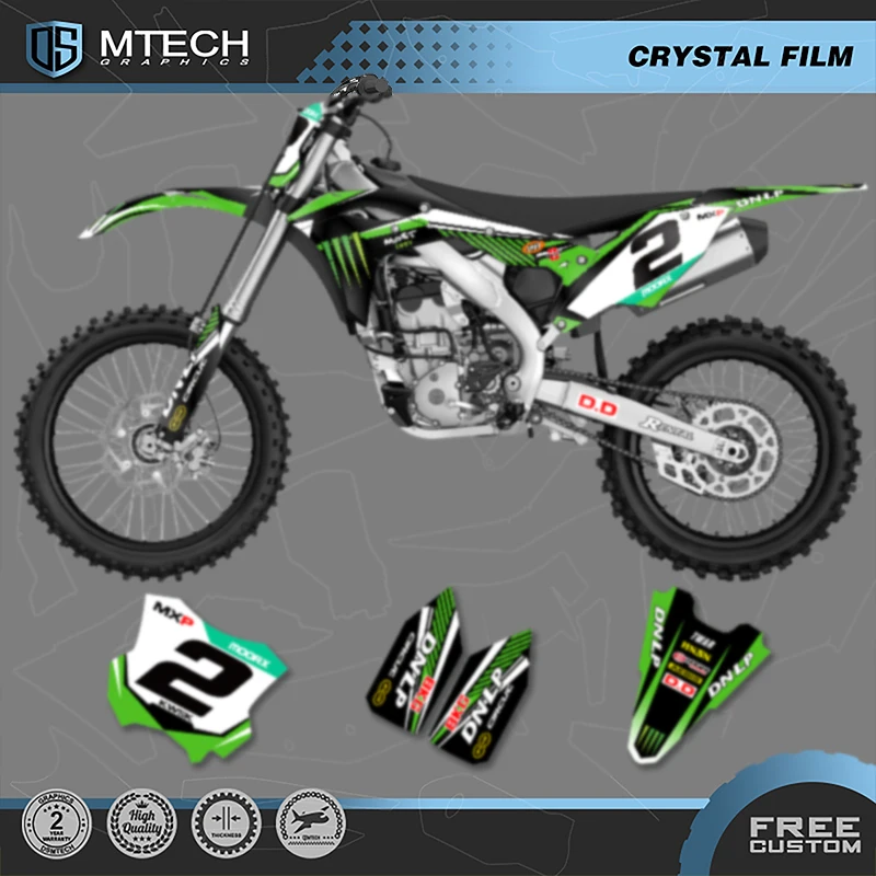 DSMTECH MOTOR Custom Team Motorcycle Graphics Decals Stickers Kit For KAWASAKI KXF250 KX250F KXF 250 2017 2018 2019 2020 005