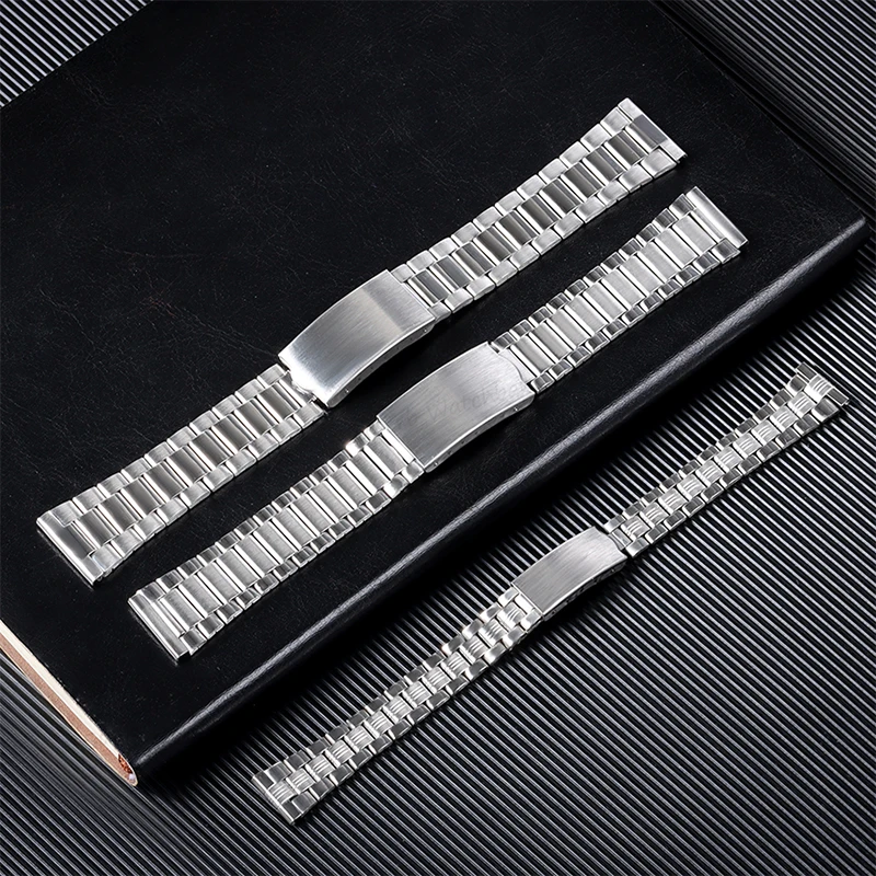 12 14 18 20mm Universal Watch Band  for Men Women Metal Bracelet Replacement Folding Buckle Men Stainless Steel Watch Strap