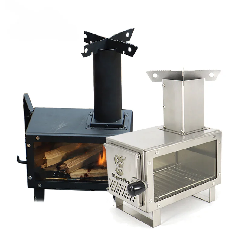 

Mini Wood Burned Stove for Outdoor Camping, Tent Stove, Desktop Firewood Stove with Converter, Cooking, Picnic Heating