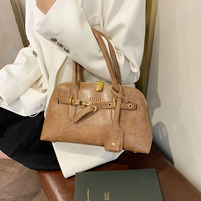 Brand Designer New Leather Bag High-end Feel Retro Brown Small Bag Versatile Women Crossbody Bag Super Popular Handbag Shell Bag