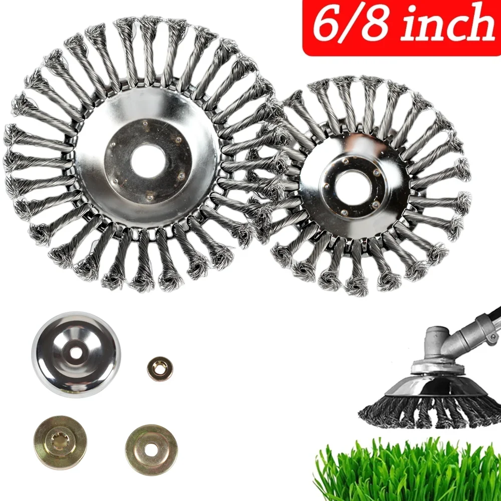 150mm/190mm Garden Steel Wire Trimmer Head and Gearbox Fixing Kit Grass Brush Cutter Dust Removal Weeding Plate for Lawnmower