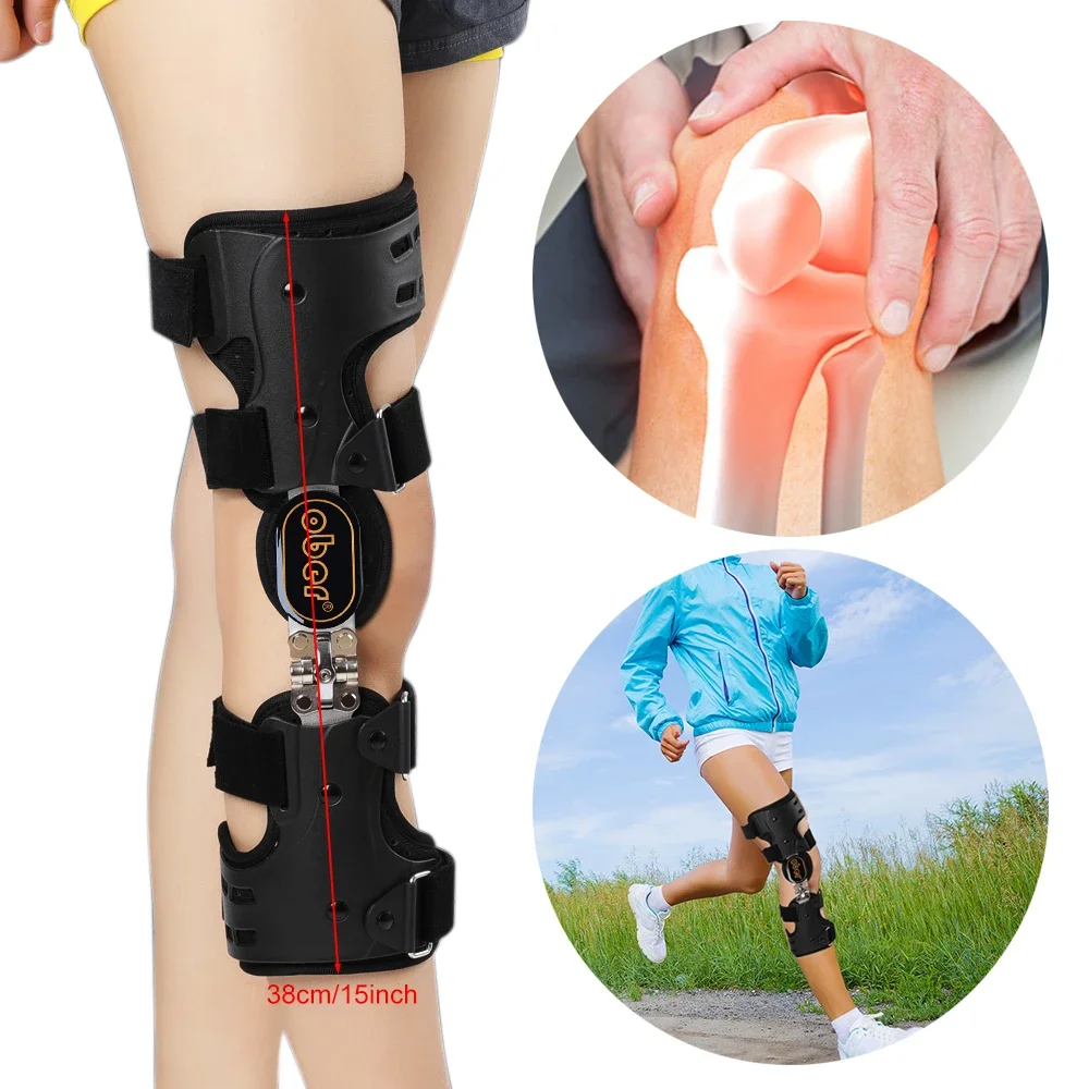 1Pcs Hinged Knee Brace Immobilizer Brace Leg Braces Orthopedic Patella Knee Support Orthosis,Adjustable for Left Leg Right Leg