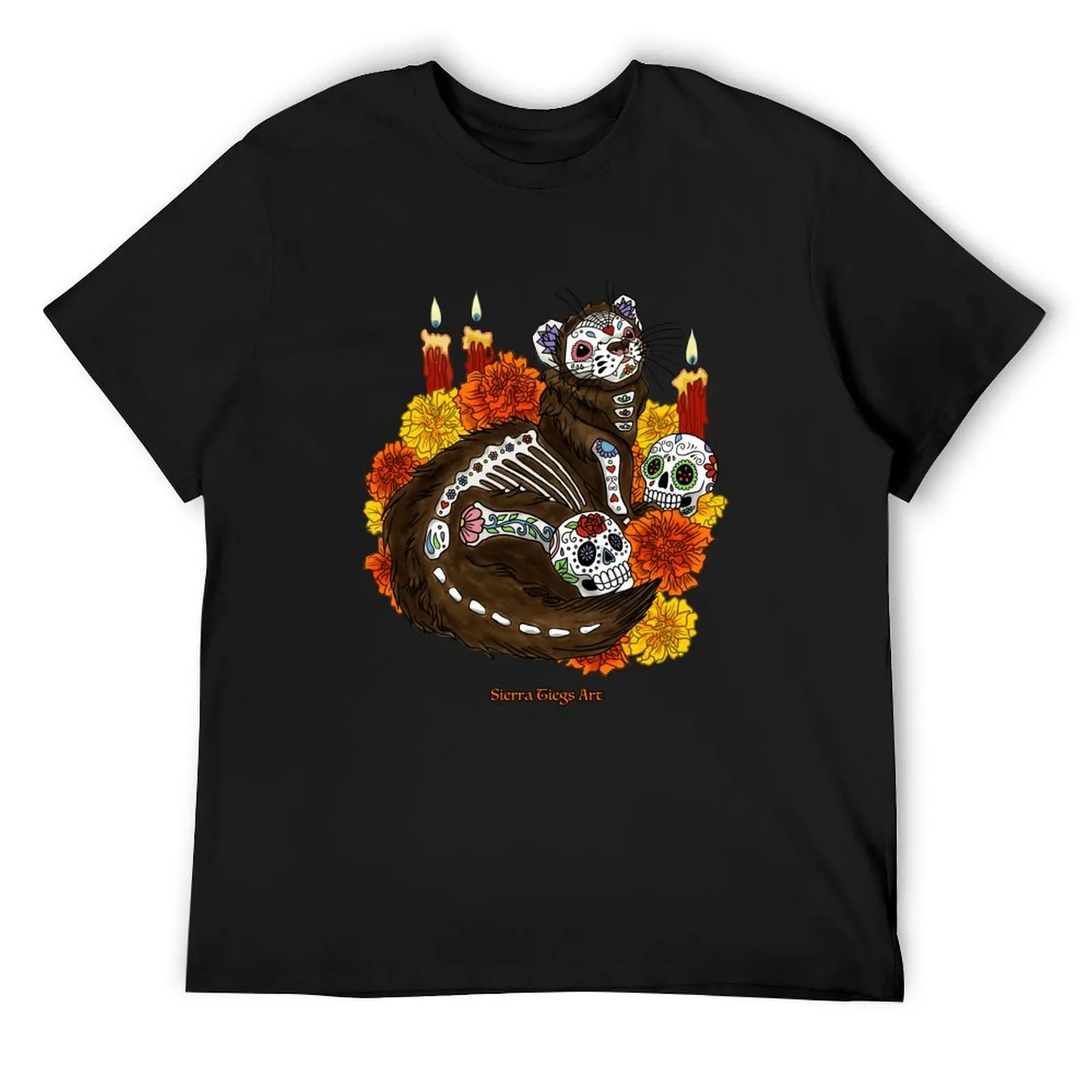 

Dia de los Muertos: El Hurón T-Shirt customizeds gifts for boyfriend kawaii clothes cute clothes mens t shirt
