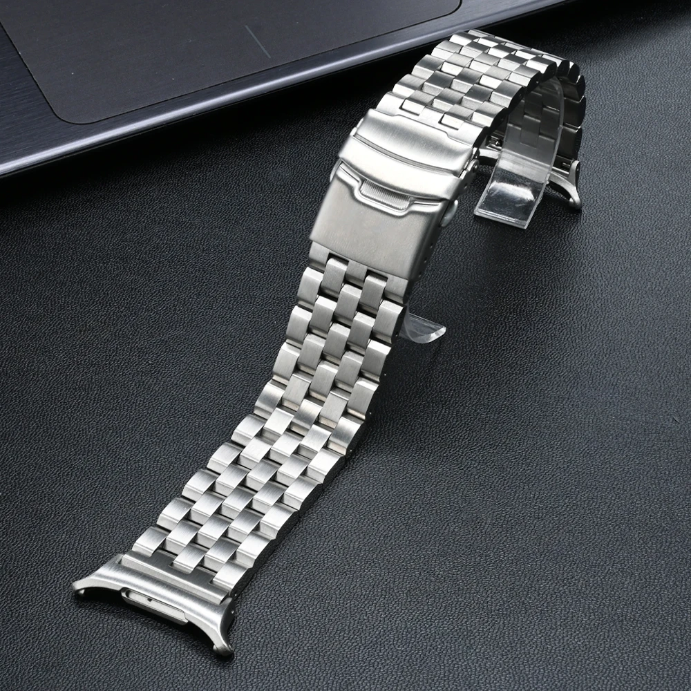 Ремешок из нержавеющей стали для Samsung Watch 7 Ultra 47 мм, деловой металлический браслет с изогнутым концом для Galaxy 7 47 мм